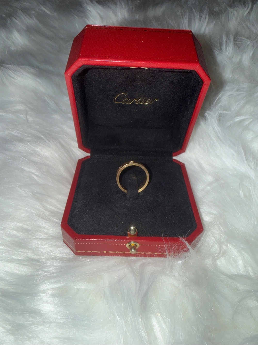 Ladies Cartier Gold Love Ring with Diamond - Picture 5 of 10